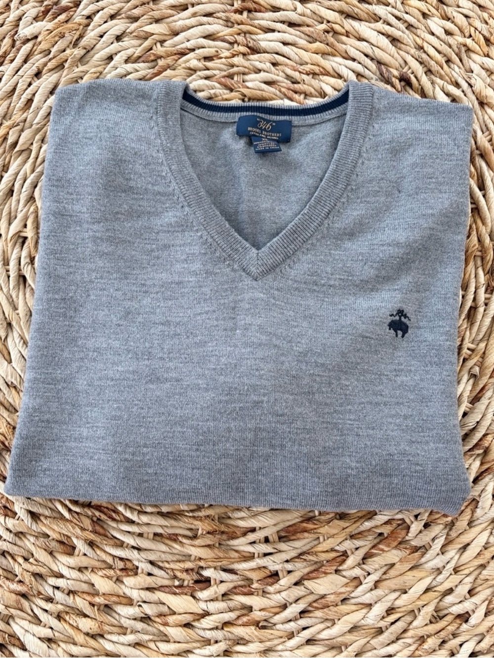 Brooks Brothers Extra Fine Merino Wool V- Neck Sweater